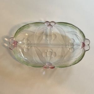 Glass Serving Plate/Tray with 3 Sections